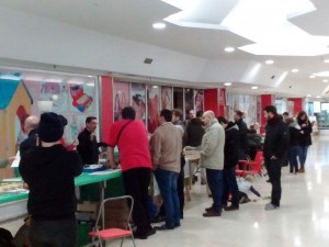 panorámica de los stands